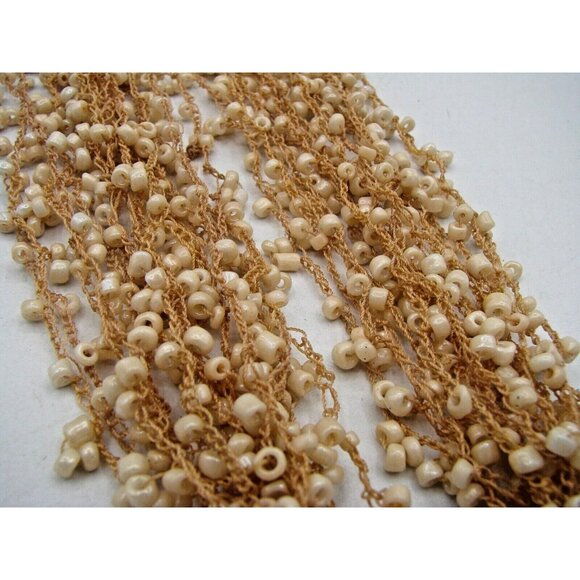Boho Style Seed Bead Multi Strand Small Chain Necklace Fashion Beach Summer Vtg - Picture 4 of 10